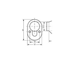 Sicherheitsrosette oval Rundzylinder Edelstahl SR 4 mm