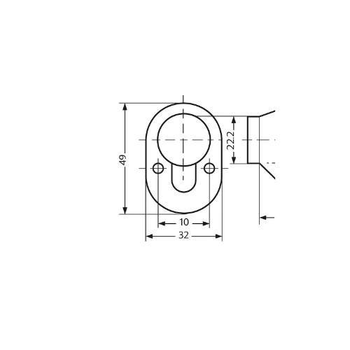 Sicherheitsrosette oval Rundzylinder Edelstahl SR 16 mm