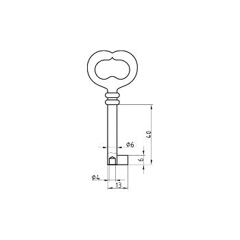 MS31 40 MM Möbel-Schlüsselrohling MESSING ( 3 Stück )
