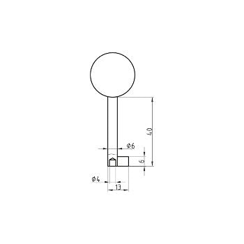 MS24 40 MM Möbel-Schlüsselrohling MESSING ( 3 Stück )