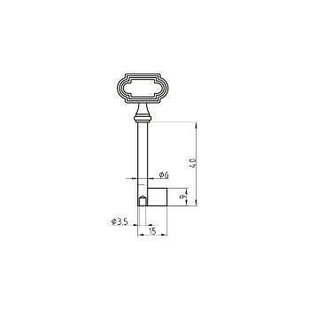 MS33 40 MM Möbel-Schlüsselrohling BRÜNNIERT ( 3 Stück )
