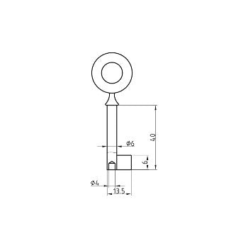 MS15 40 MM Möbel-Schlüsselrohling MESSING ( 3 Stück )