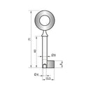 MS15 - 40 mm Möbel-Schlüsselrohling VERNICKELT (3 STÜCK)