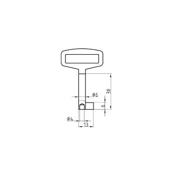 MS22 30 MM Möbel-Schlüsselrohling MESSING ( 3 Stück )