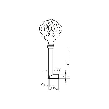 MS16 40 MM Möbel-Schlüsselrohling BRÜNIERT ( 3 Stück )