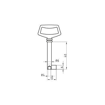 MS23 40 MM Möbel-Schlüsselrohling MESSING ( 3 Stück )
