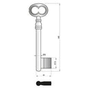 Stahlschlüssel, gebohrt