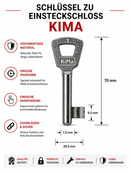 Clé KIMA pour serrure à mortaise, 3 pièces (3 pièce)