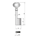 Stahlschlüssel, gebohrt