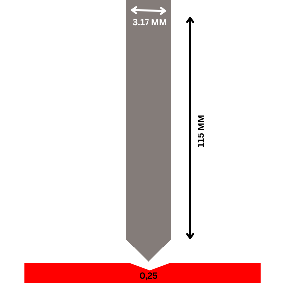 Fräser 4,36 X 165 mm 0,50 mm