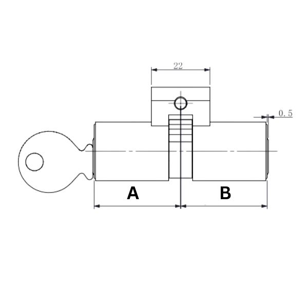 Doppelzylinder Ø: 22 mm  KA8 / 85 mm
