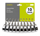 AS112/10 - Gürtelclip, Ø 28 mm, Metall vernickelt (10 Stück)