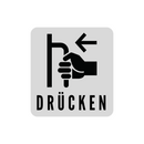 Hinweisschilder mit Symbol Drücken
