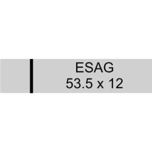 ESAG 53,5 x 12 x 0,8 mm, mit Strich, Alu matt, A28