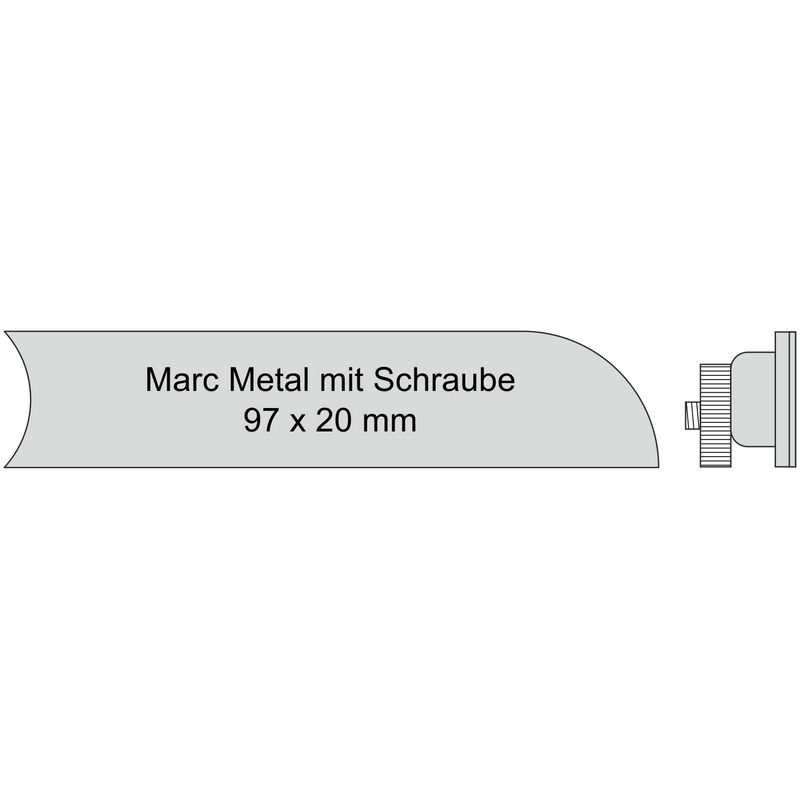Marc Metall Alu 97 x 20 mm, mit Schraube, A17S