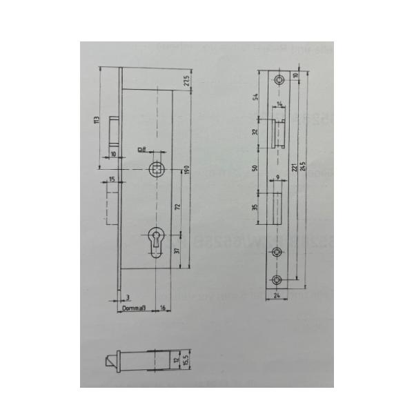 Rohrrahmeneinsteckschloss GTV Rundzylinder 22mm