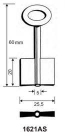 Stahl-Schlüsselrohling gebohrt