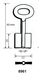 Stahlschlüssel Doppelbart gebohrt