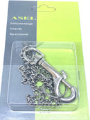 Schlüsselkette mit Karabinerhaken, 65 mm, auf Blisterkarte mit Euro-Aufhängung