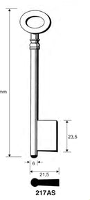 Stahlschlüssel, ungebohrt / Clé en acier, non percée