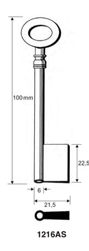 Stahlschlüssel, gebohrt / Clé en acier, percée