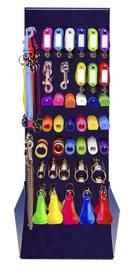 Présentoir en métal, équipé