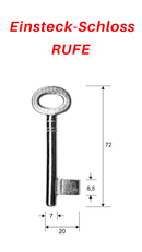RUFE Schlüssel zu RUF Einsteck-Schloss 3 Stück (3 pièce)