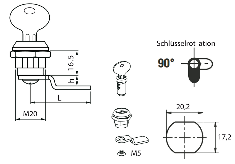 Schraubenzylinder 500+R / Cylindre à écrous 500+R