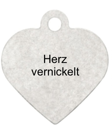 Kleintieranänger vernickelt Herz 38x39mm 10 Stück/ 10 pièces (médailles nickel pour petit animaux)