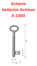 S-2305 Schlüssel zu Schänis Kellertür-Schloss, 3 Stück (3 pièce)