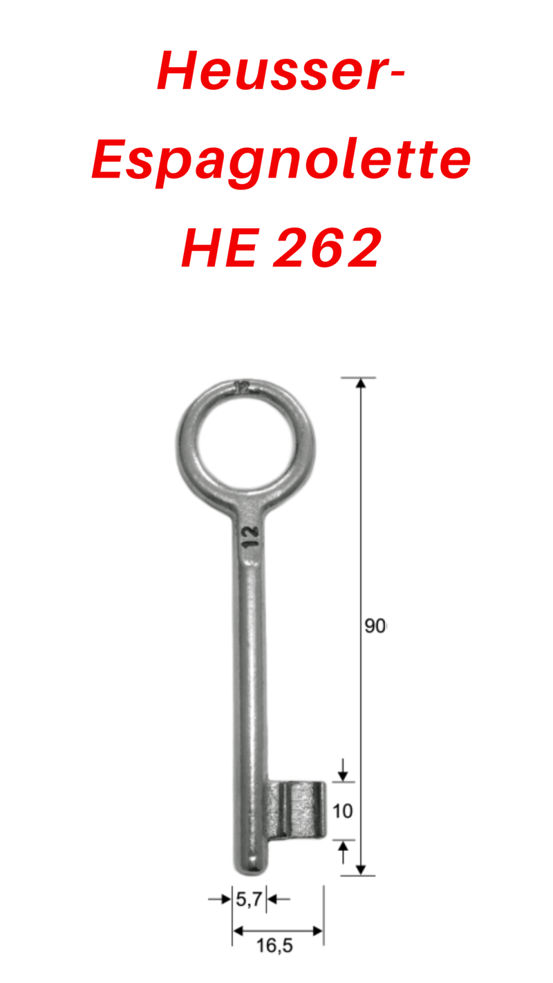 262 HE Heusser-Espagnolette 3 Stück (3 pièce)