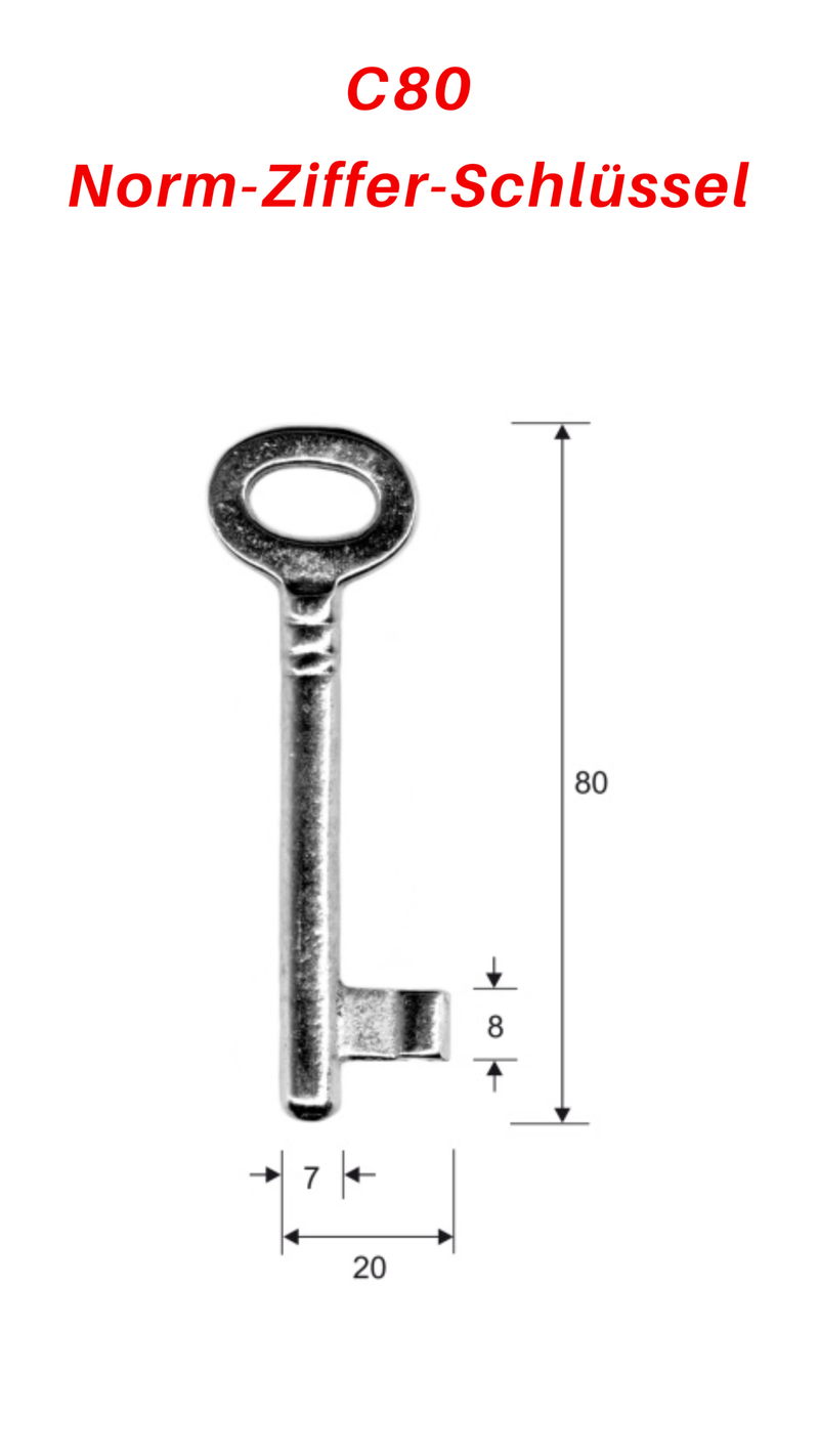 C 80 Norm-Ziffer-Schlüssel  /  3 Stück (3 Pièce)