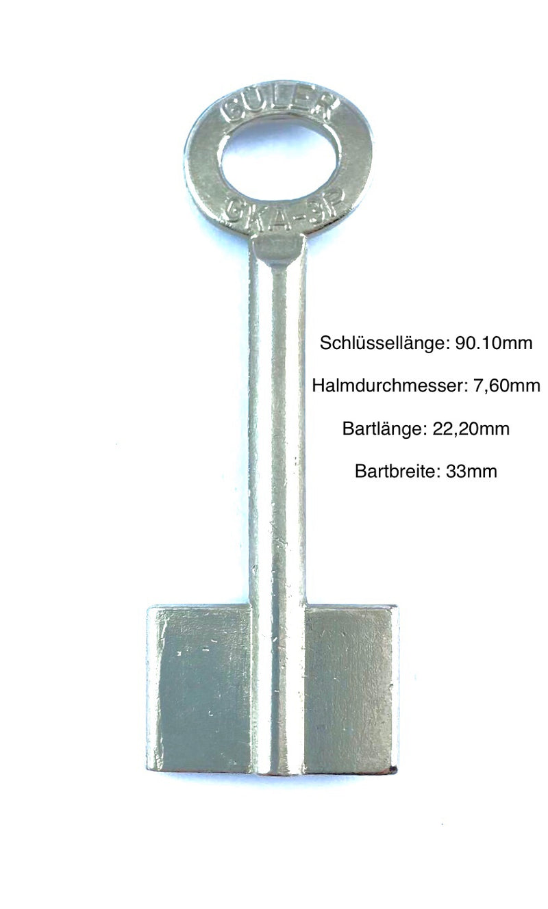 Stahl & Messing Schlüssel, Doppelbart gebohrt
