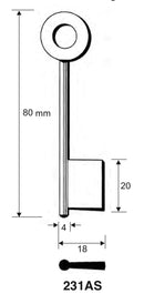 Stahlschlüssel, ungebohrt / Clé en acier, non percée