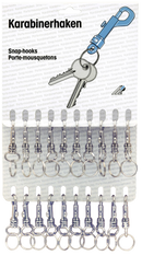 AS-K 85/ Karabinerhaken vernickelt, 75 mm, Display mit 20 Stück