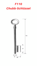 F 110 Chubb-Schlüssel, 3 Stück (3 pièce)
