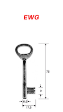 EWG Schlüssel zu EWG-Schlössern, 3 Stück (3 pièce)