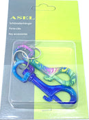 KARABINERHAKEN MIT SCHLÜSSELRING, FARBIG LACKIERT (METALL