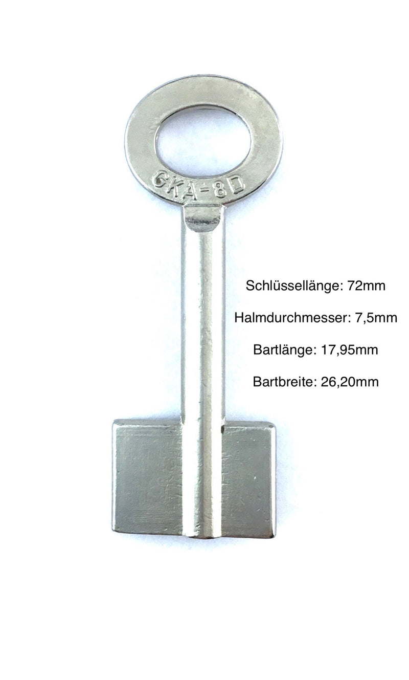 Stahl & Messing Schlüssel, Doppelbart gebohrt