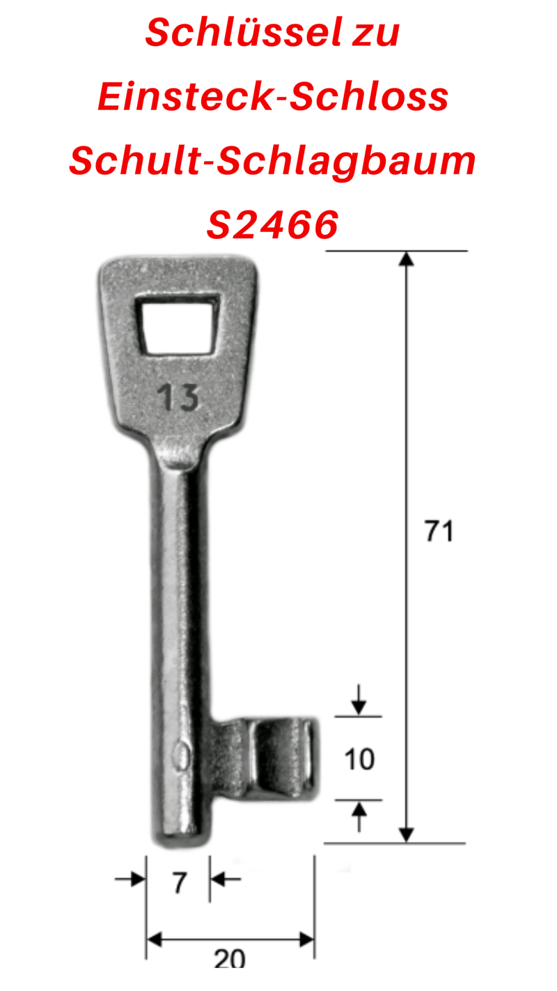 S-2466 Schlüssel zu Einsteck-Schloss Schult-Schlagbaum, 3 Stück (3 pièce)