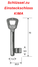 KIMA Schlüssel zu Einsteckschloss, 3 Stück (3 pièce)