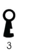 260 Möbelschlüssel Rundring gebohrt, Nutenbart,3 Stück (3 pièce)