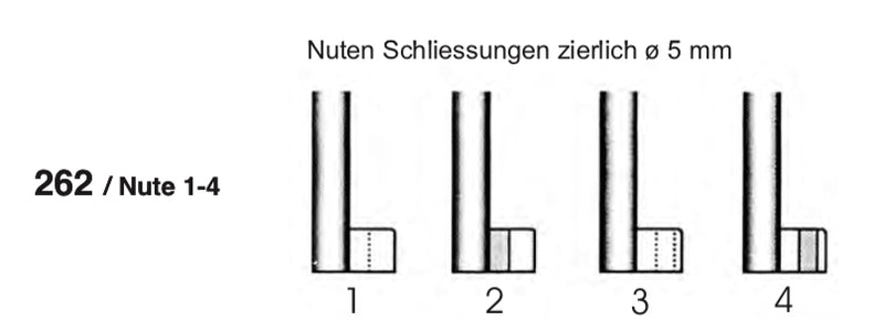 262 Möbelschlüssel Rundring gebohrt, Nutenbart, 3 Stück (3 pièce)