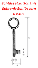 S-2401 Schlüssel zu Schänis Schrank-Schlössern, 3 Stück (3 pièce)