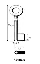 Stahlschlüssel, gebohrt / Clé en acier, percée
