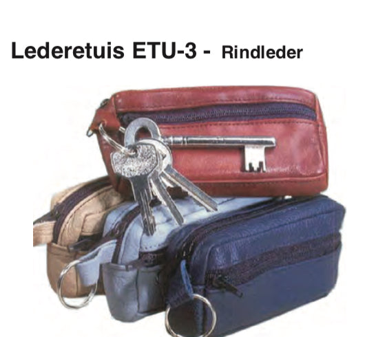 Lederetuis - Rindleder, 10 Stück, farbig sortiert