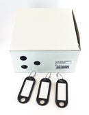 AS-R10.100.14/Schlüsselanhänger Schwarz  mit Loch und Ring, VE mit 100 Stück