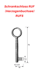 RUFS Schlüssel zu Schrankschloss RUF (Herzogenbuchsee) ECO, 3 Stück (3 pièce)