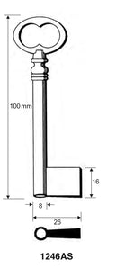 Stahlschlüssel, gebohrt / Clé en acier, percée