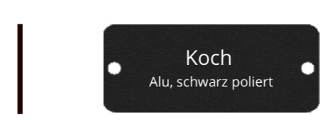 Koch 45x19mm Alu schwarz  elox, A16S